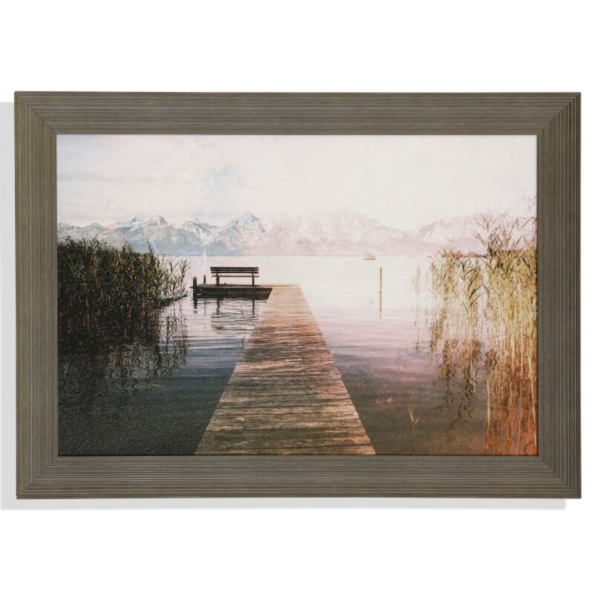 7674211e90f878545b1095b9f100f598 Dock To The Mountaintextured Framed Print - Image 1