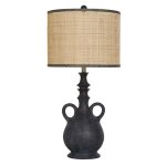 Norman Wyatt Home Khendal Boho Brownwood Poly Table Lamp 33in