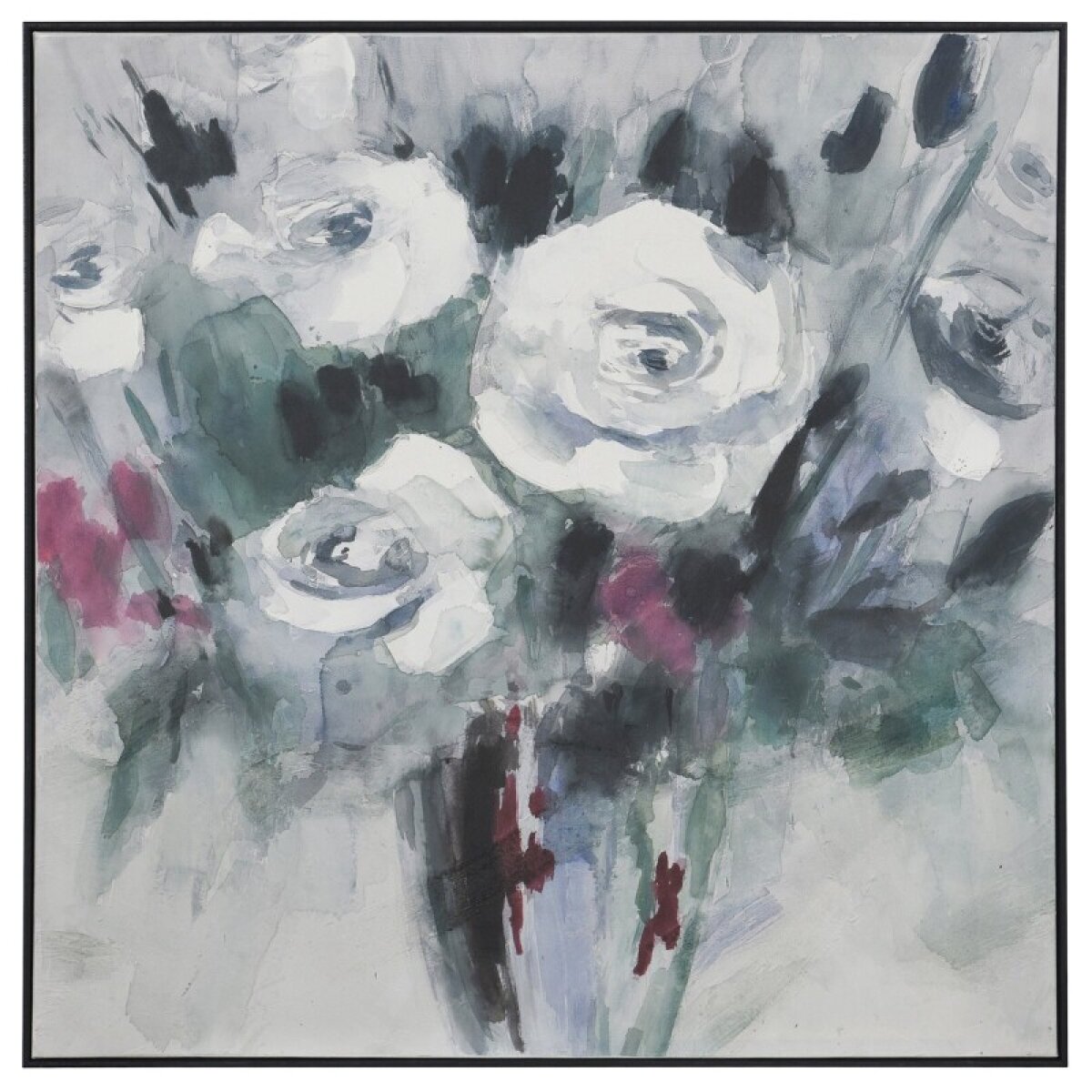 7719c37cf736c608f5139c725b20b42a Textured Boquet Hand Painted Floral Wall Art On Polyester Canvas - Image 1