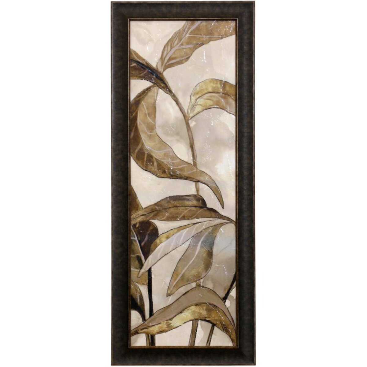 77bf1b3eb45e7a2a327bba2471bdc1c6 Neutral Leaves Textured Framed Print - Image 1