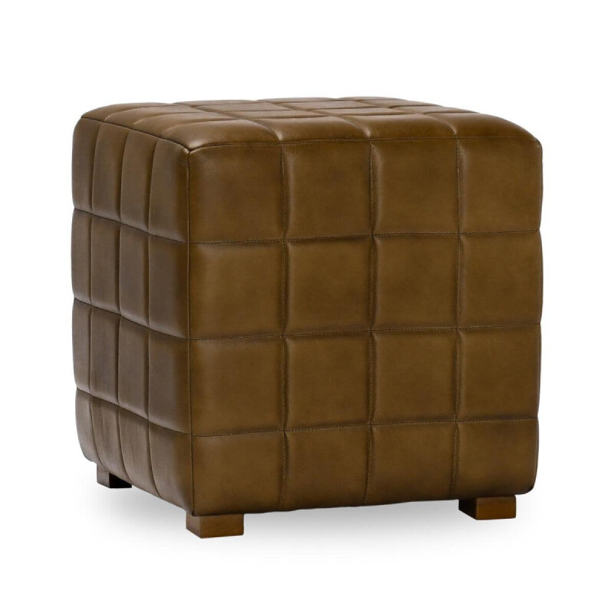 77dbc3603b4c79d19632420cdcf5f362 Carlo Leather Square Ottoman - Image 1