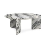 Zora Marble Round Coffee Table - Charcoal Gray - Image 4