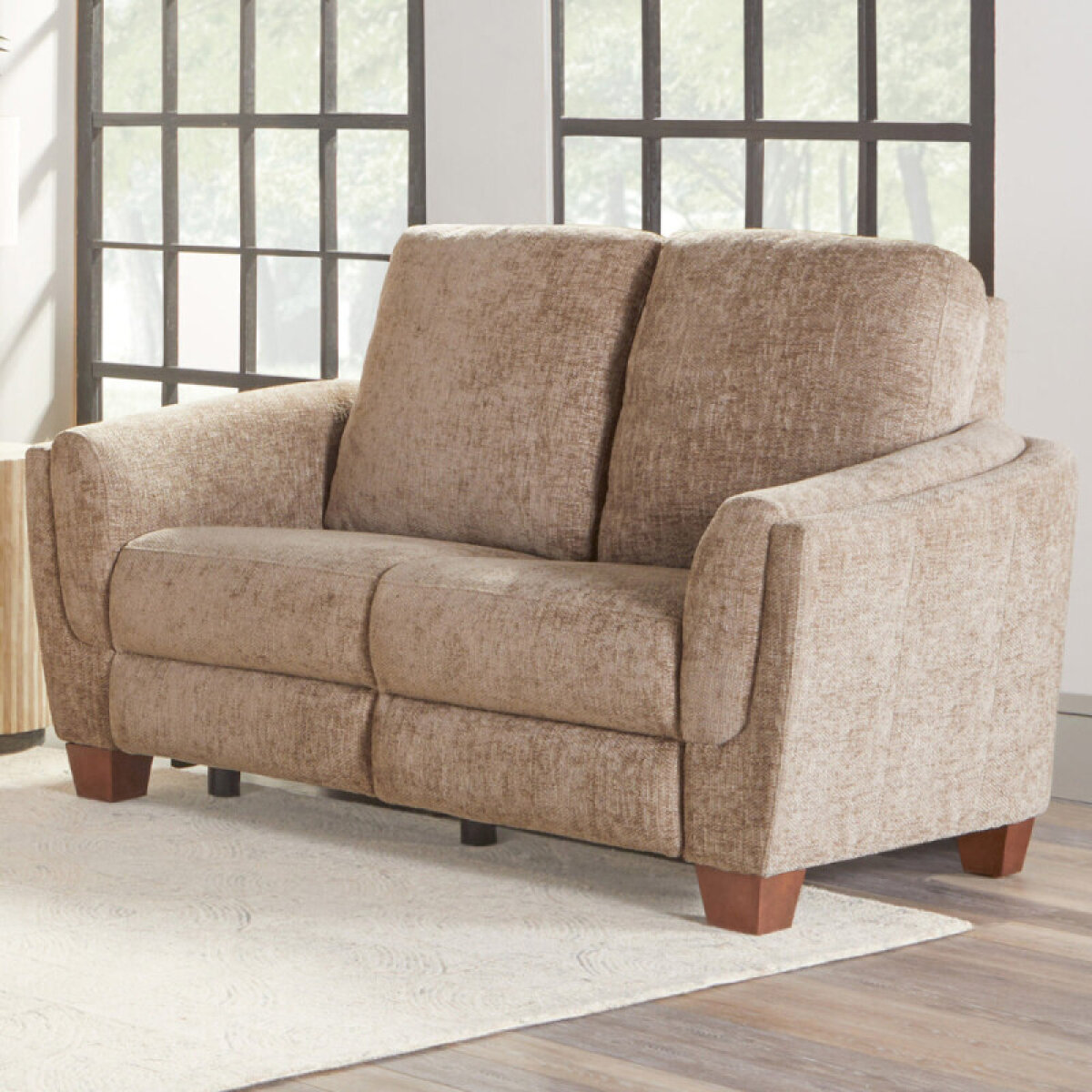 7868915e7b58bec22067cea12690f498 Morehead - Biscotti Power Loveseat - Image 1