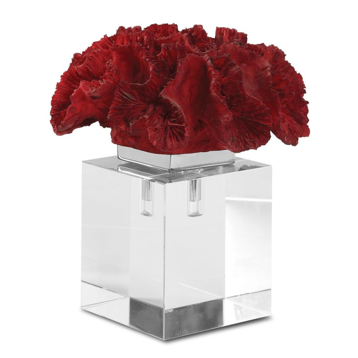 78d9fdfb096f1a4bd56b62810c804ce6 Red Coral Cluster Sculpture - Image 1