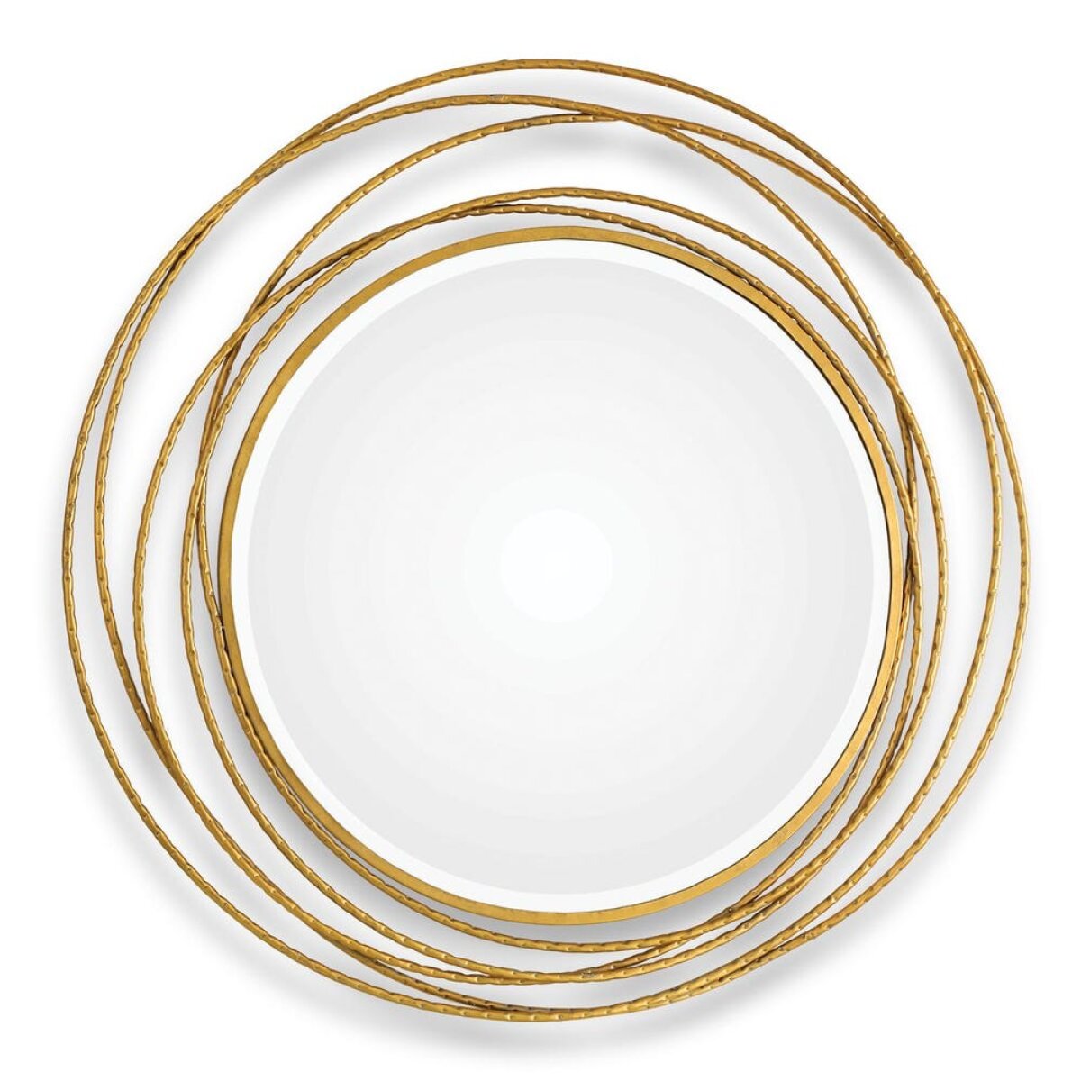 7a597be2dea21d8d2d257bfb8b8ab8b0 Whirlwind Round Mirror, Gold - Image 1