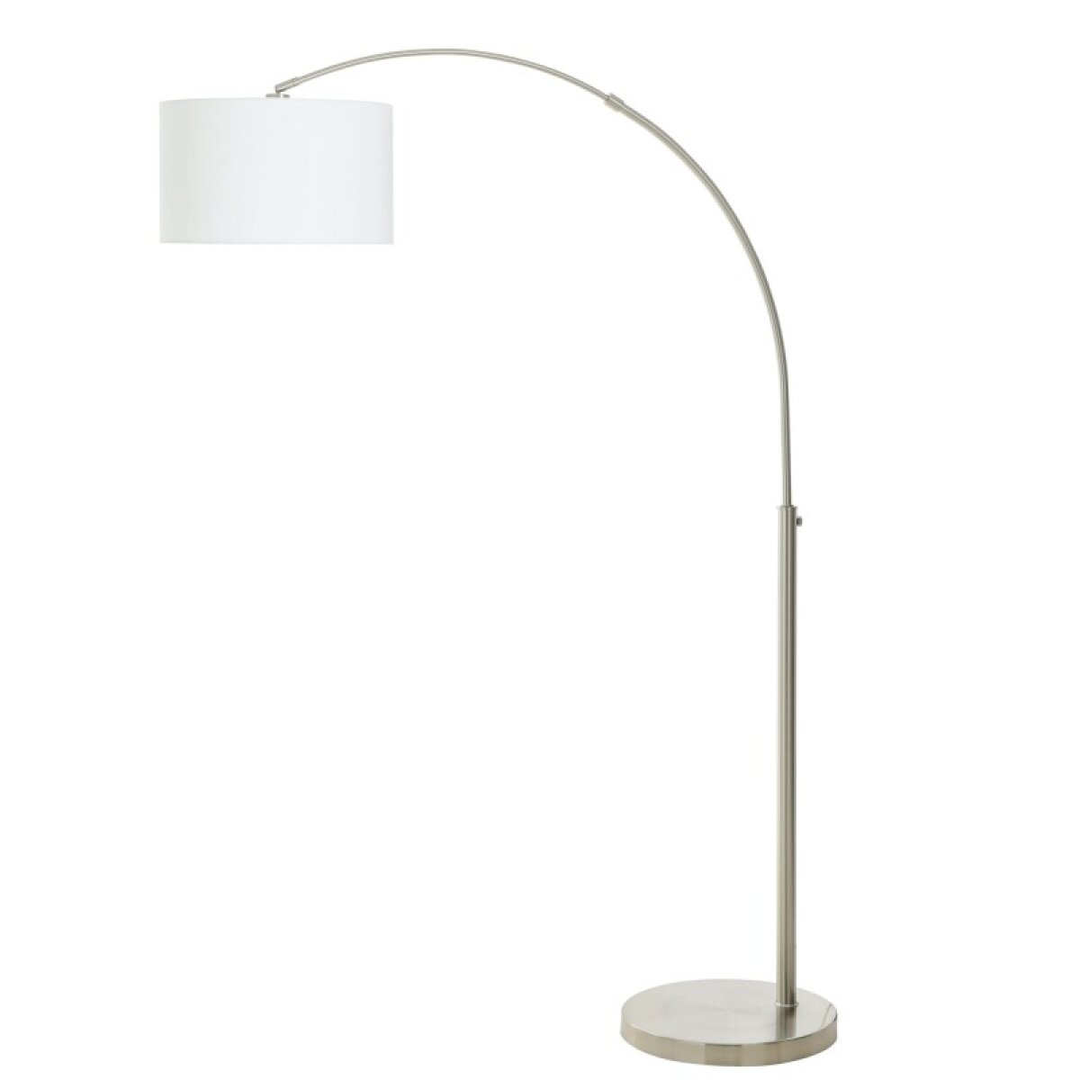 7ab6a4e6cc51eba485d15258f7647ac1 Brushed Steel Metal Arc Floor Lamp - Image 1