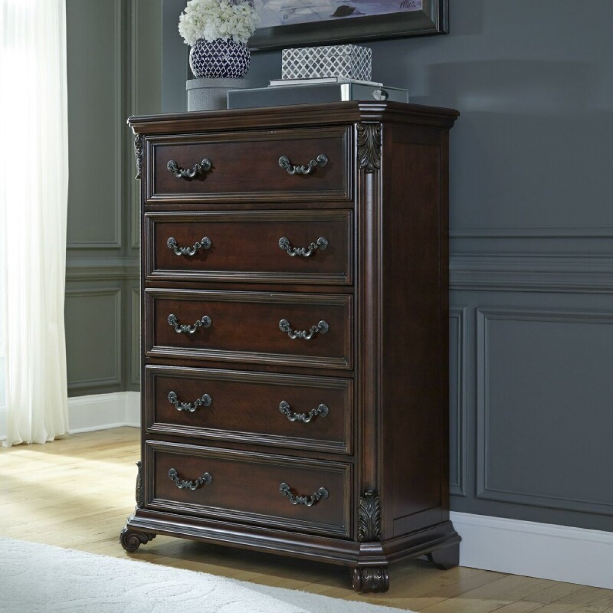 7b78b71aacba8f4d8a62ff271187b20d Messina Estates 5 Drawer Chest - Image 1