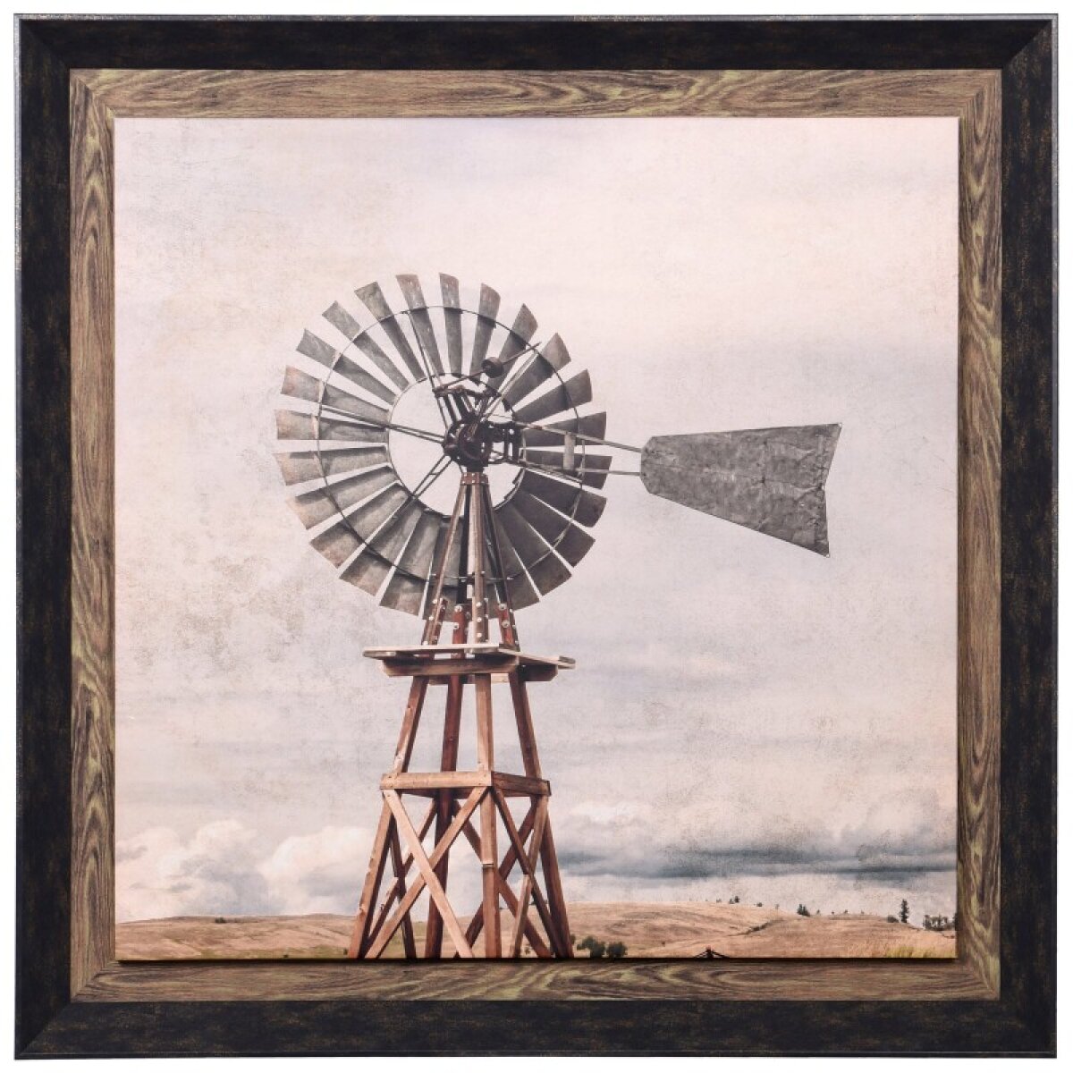 7b84705048c3b1da2840b1d43bfb1e88 Oklahoma Windmill Print Textured And Framed - Image 1