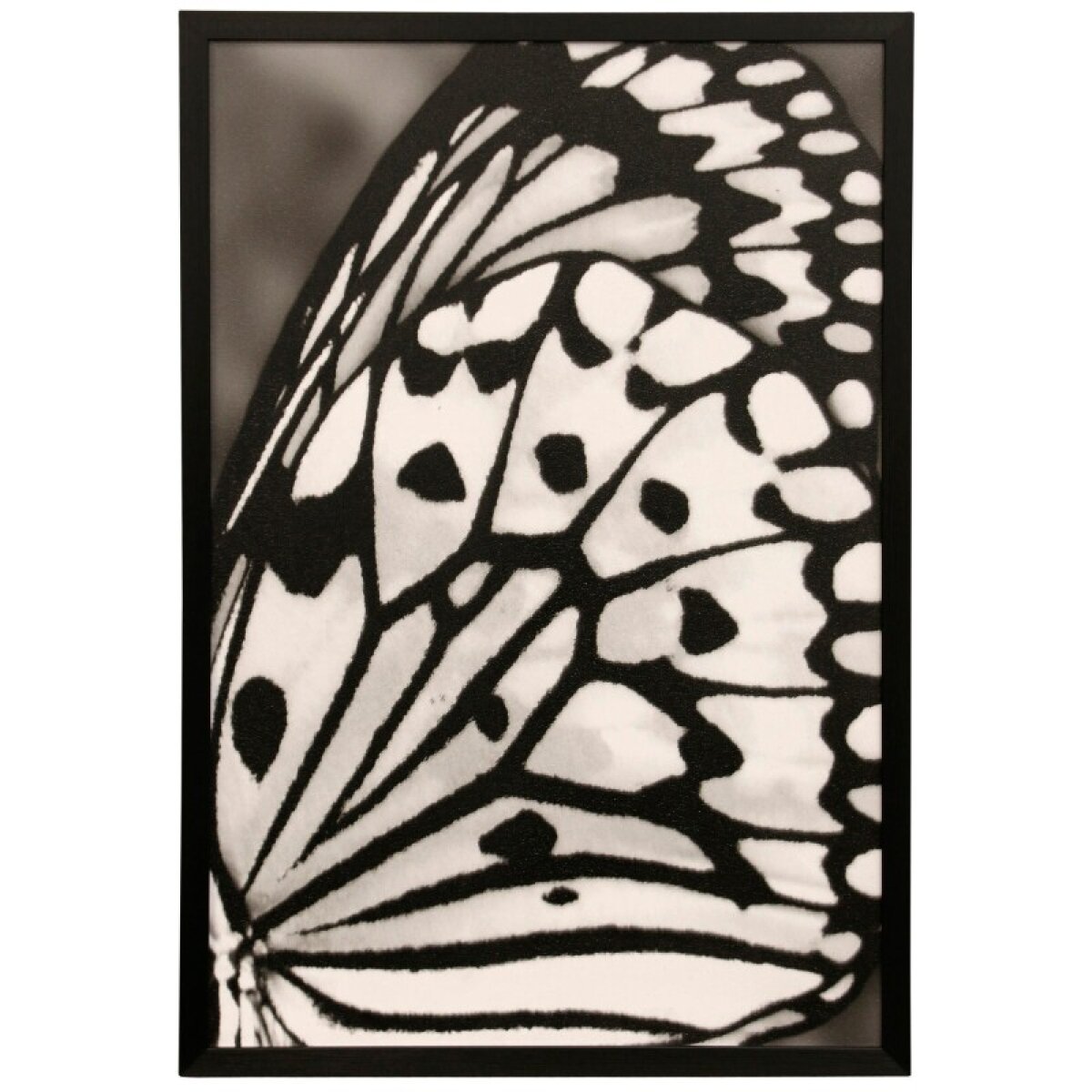 7b88c23676a6baeaffd4c051c63c5468 White And Black Wing Ii Textured Framed Print - Image 1