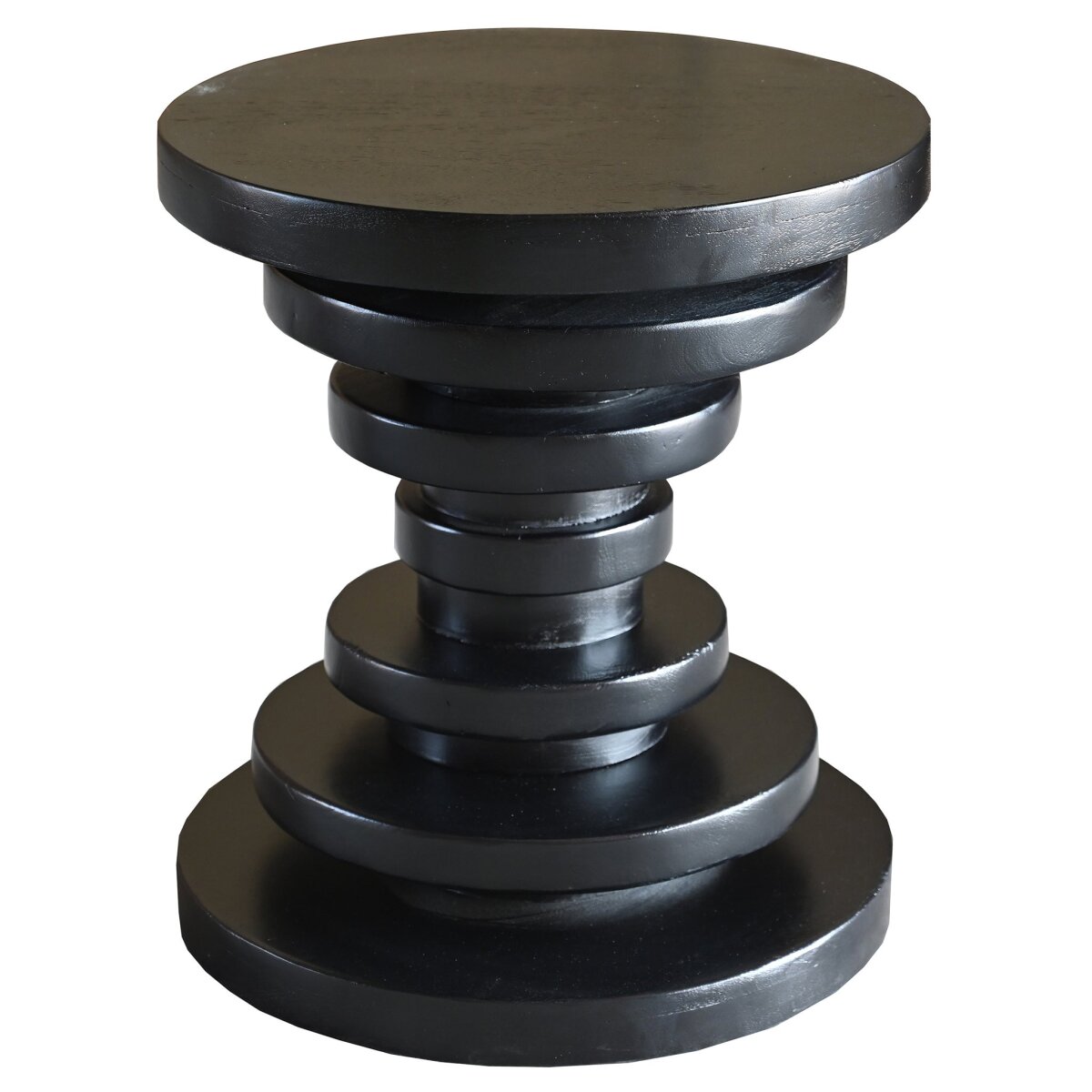 7bc5ad300458b130cab338e8909ad6c5 Locke End Table | Matte Black Finish On Mango Wood|20in.ht. - Image 1