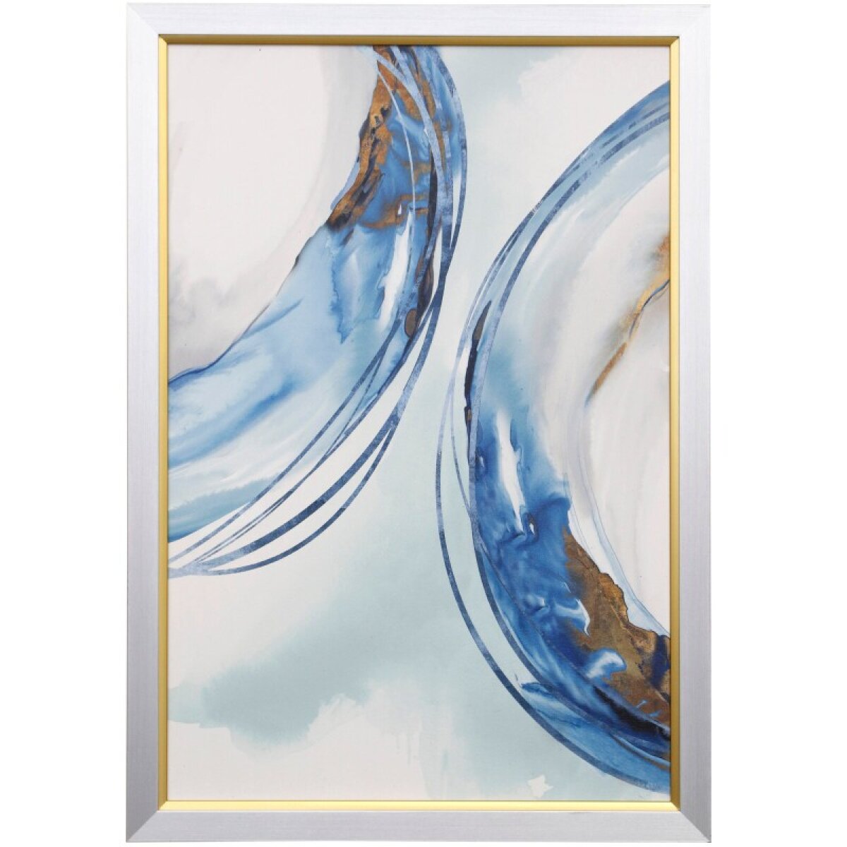 7bd5260d2d0ee86cf545c32b54b17e8c Blue Water Rings I Textured Framed Print - Image 1