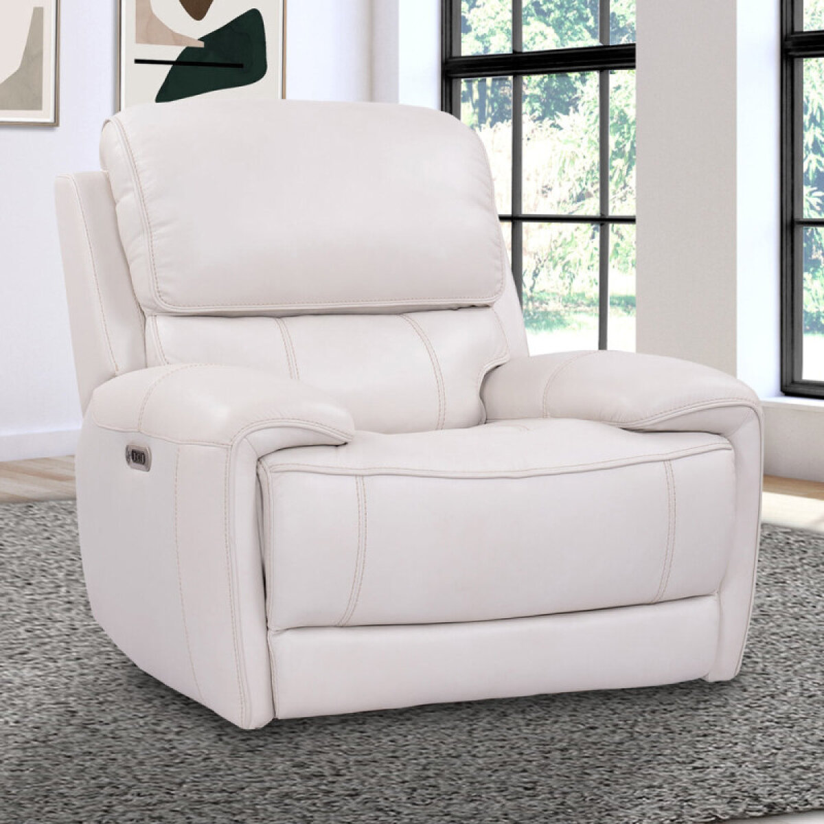 7c0ccdfa34dc6158f84a86c7c942c6da Empire - Verona Ivory Power Recliner - Image 1