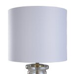 Royalgate Marble & Plated Glass Elegant Plated Glass Cylinder Body & Stone Marble Base Table Lamp - Image 6