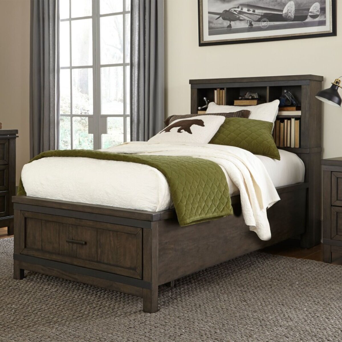 7cd0ebcdc019cafc8060a0ac0afeb9e2 Thornwood Hills Twin Bookcase Bed - Image 1