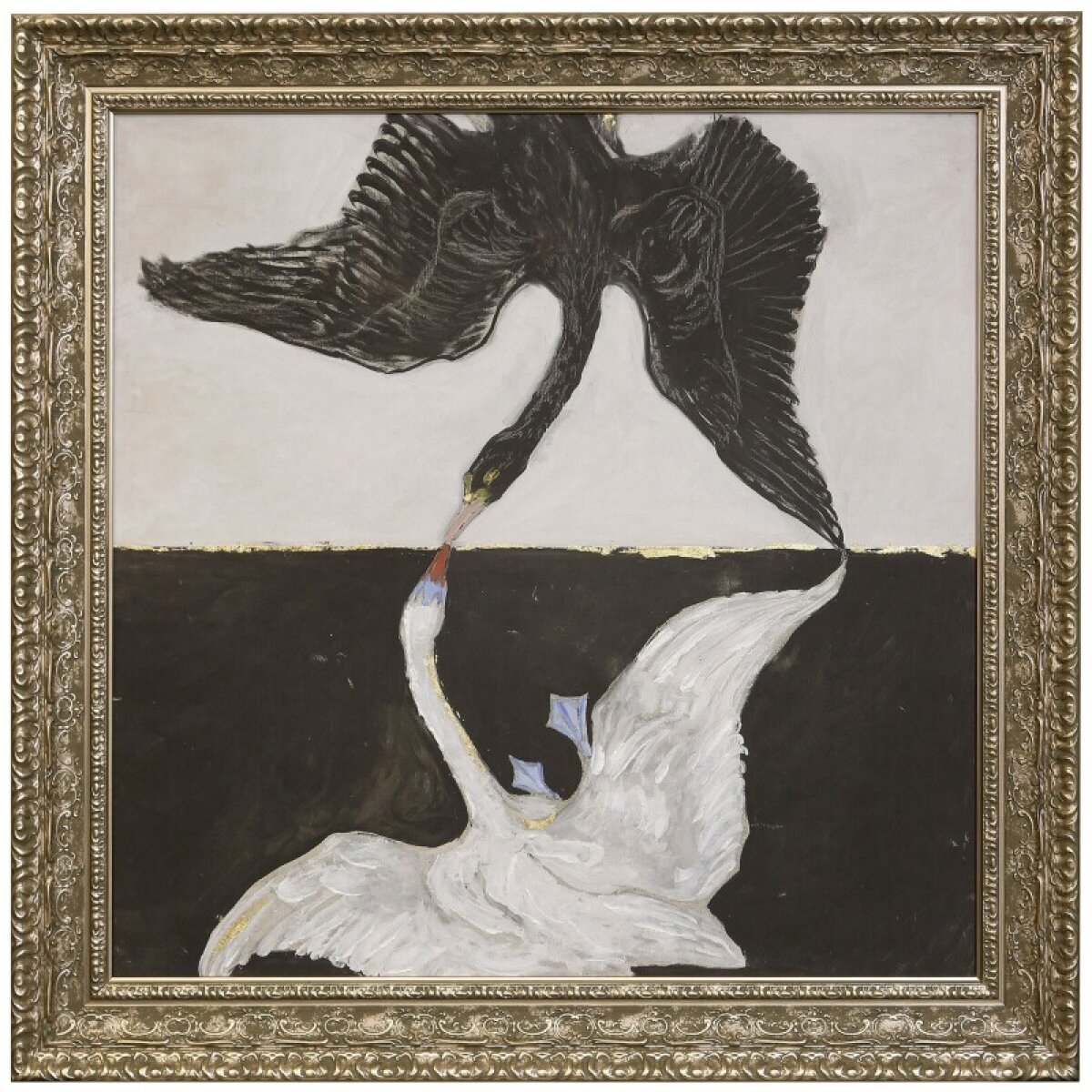 7ce43e44eeb08fd127070ab6897121ef Black &white Geese Framed Canvas - Image 1