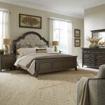 Paradise Valley Queen Uph Bed, Dresser & Mirror, Night Stand