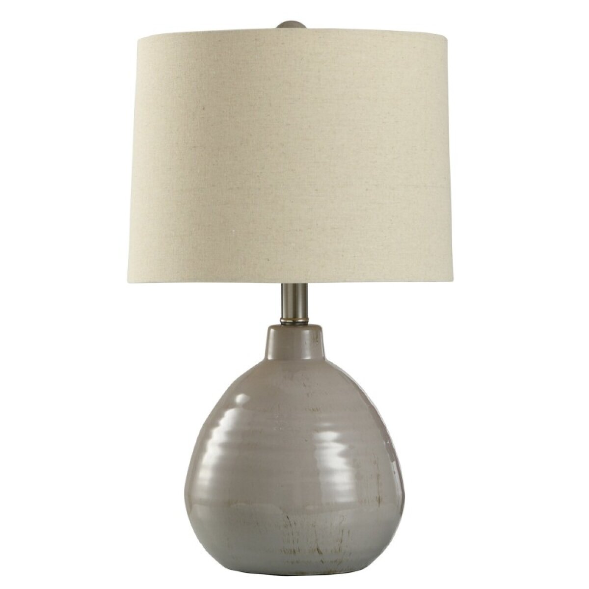 7d8c970d6343692e187c978c6718da7d Cameron Ceramic Jug Lamp Glacier Gray Beige Hardback Linen Shade 60w On Off Switch - Image 1