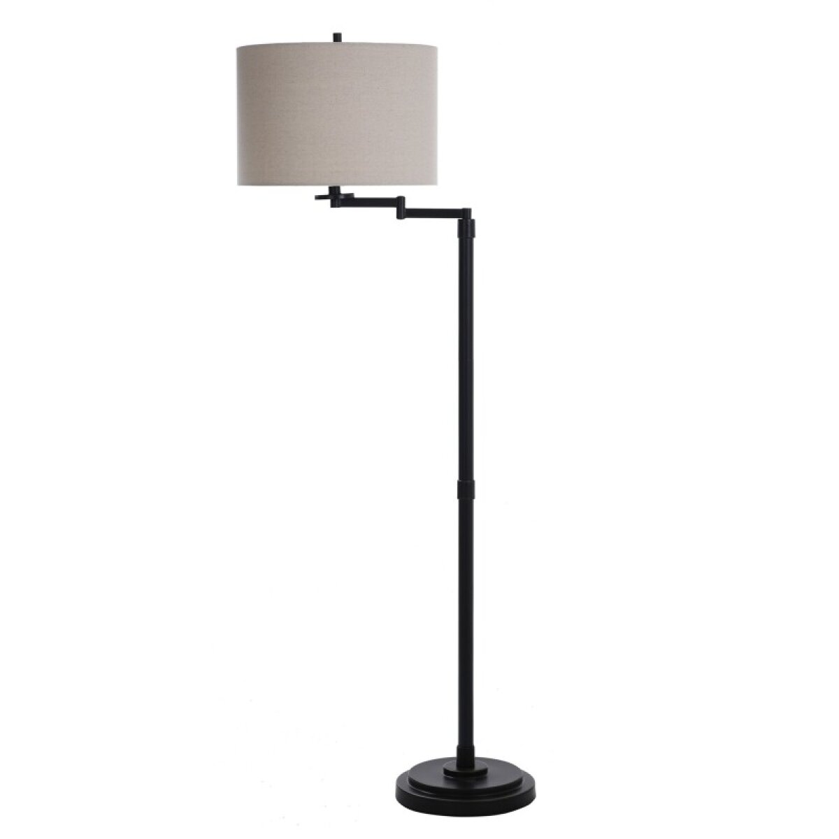 7dba401241ed606ae6caa62e9eecf742 Madison Bronze Floor Lamp With Swing Arm And Fabric Drum Shade - Image 1