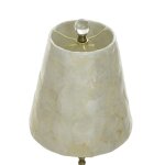 Capiz Slim Buffet Lamp Steel And Crystal In Aged Brass Finish On Skinny Beeded Body - Image 5