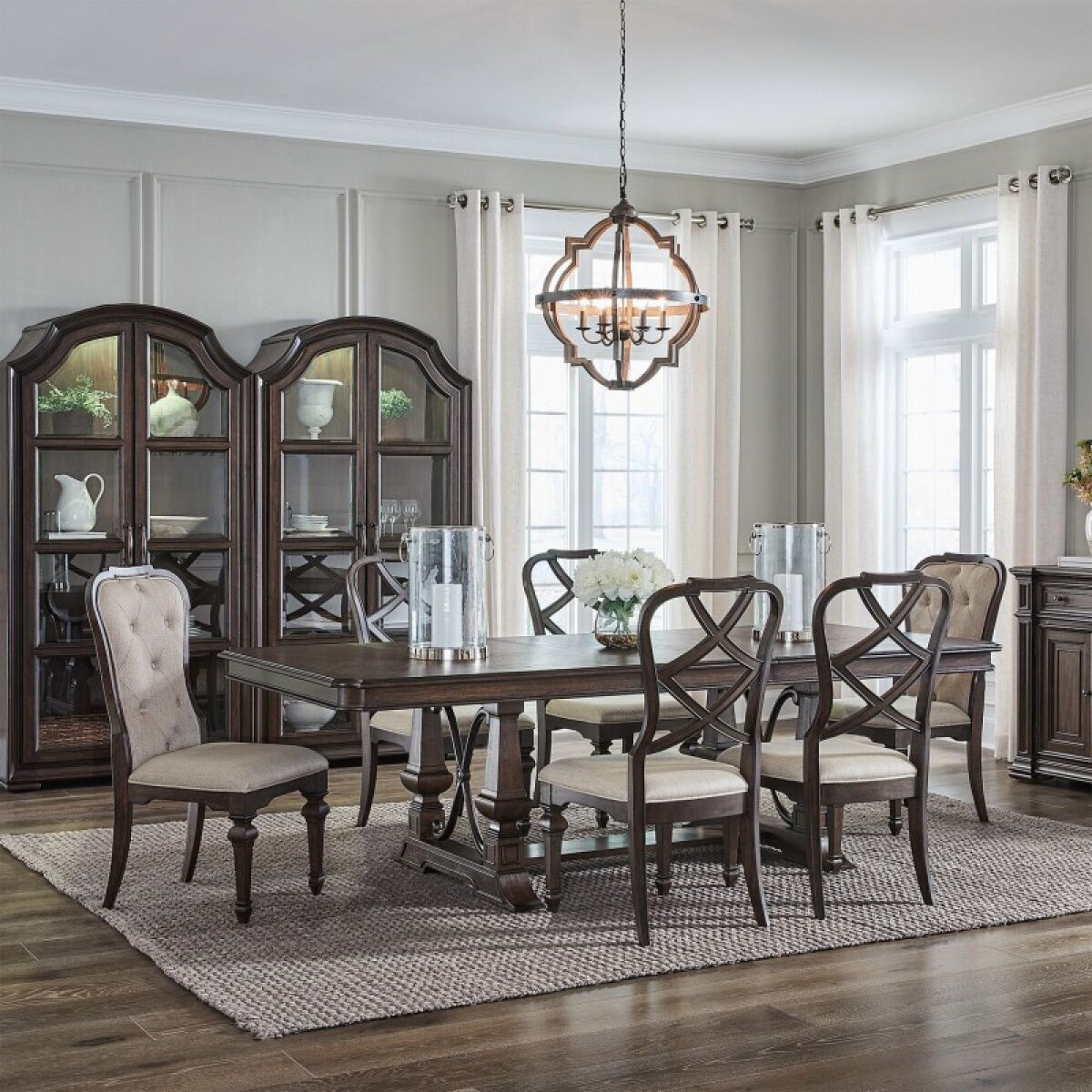 7e84f5d41438f53c12ac3da0d286f9f6 Provence Park Alt 7 Piece Trestle Table Set - Image 1