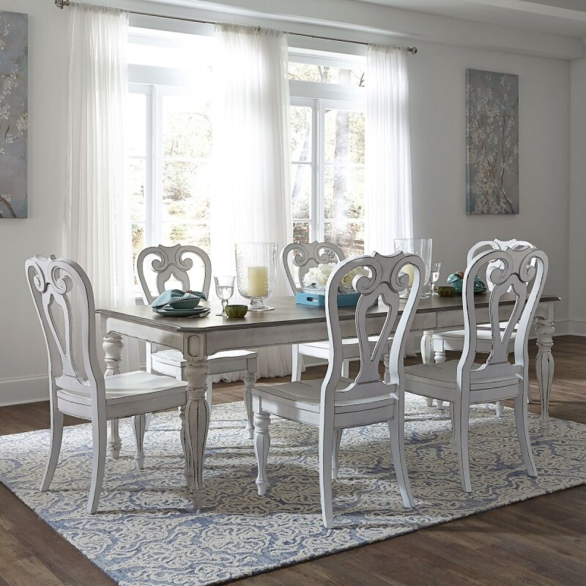 7ebaf4b598407ea4f2d07c029ce14613 Magnolia Manor Opt 7 Piece Rectangular Table Set - Image 1