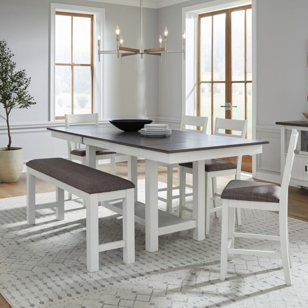 7ee70e5734a418f46a24034b3c046953 Brook Bay Opt 6 Piece Gathering Trestle Table - Image 1