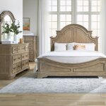 King Panel Bed, Dresser & Mirror, Chest
