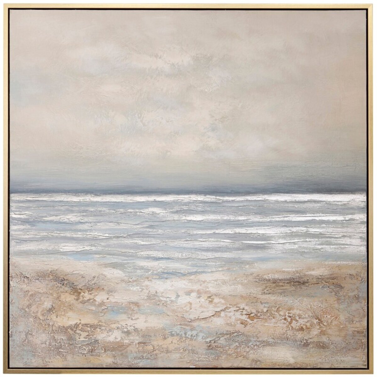 7f5d84a74361bdc5df8d0fd61de83578 Peaceful Seascape Hand Embellished Framed Canvas - Image 1
