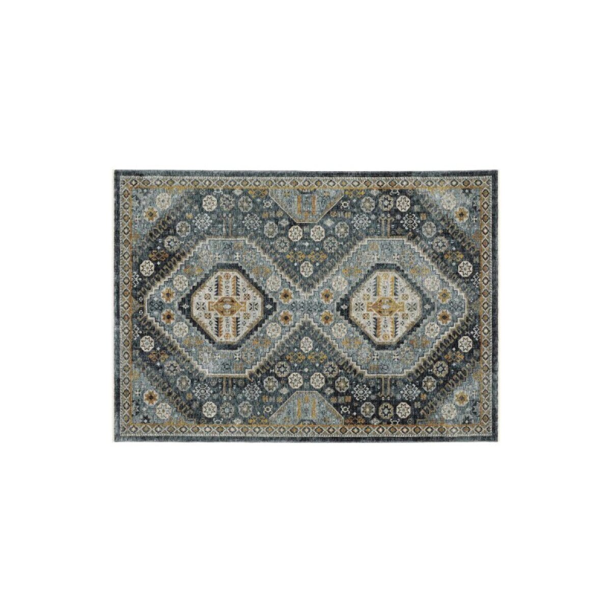 7f760b0c32a73292af46b5f7f5ad9c66 Charleston Navy Medallion Rug 6'7" x 9'6" - Image 1