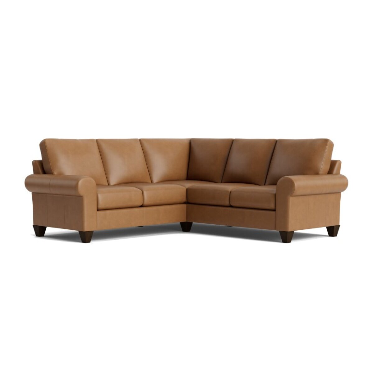 7f76f12ef39d5c8850735c898a02369c True Custom™ True Custom® Leather Large Roll Arm L-Shaped Sectional - Image 1