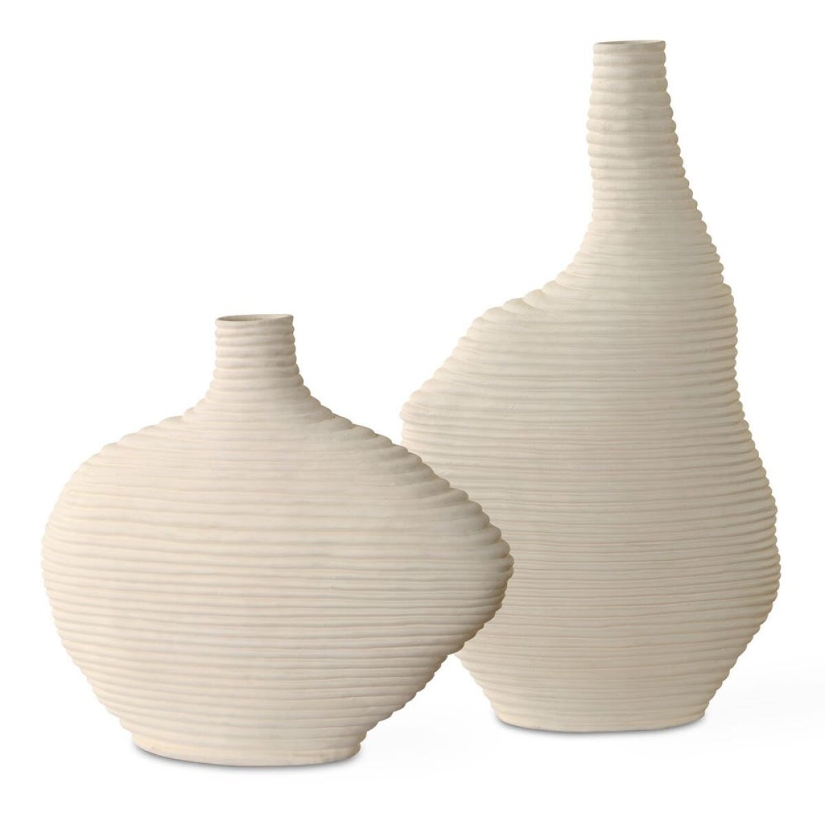 804b4c242116a3f56b669b716ed40d6e Duostacked Vases, White, S/2 - Image 1