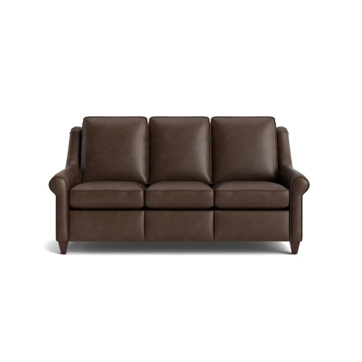 8055018d67717dc17c148cb7f6a2376a Magnificent Motion Leather Roll Arm Reclining Sofa - Image 1
