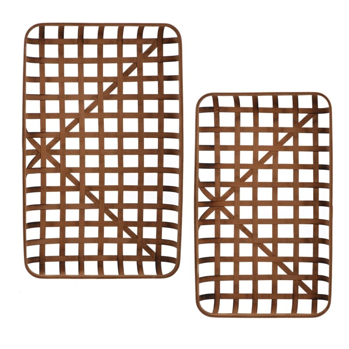 8142546f6b2dffca1d94cdcd821a3212 Paracel Natural Industrial Traditional Set Of Two Bamboo Trays - Image 1