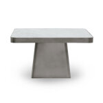 Far Marble/metal Square Coffee Table - White/slate Gray - Image 3