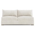 Helena Fabric Armless Loveseat Without Pillows Wood Foot - Image 3