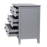 Dann Foley Lifestyle Gray And White 3 Drawer Wooden Dresser With Antique Knobs - Image 8