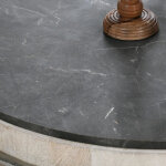 Honor Solid Wood Round Coffee Table - White Wash/gray Stone - Image 7