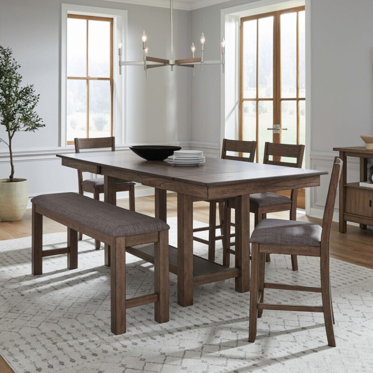 828a90b2df94e43b14302527b3e65cbf Brook Bay Opt 6 Piece Gathering Trestle Table - Image 1