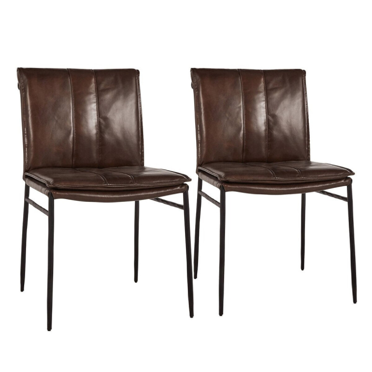 8404f0592752477926fae559df9d2dca Mayer Leather Dining Chair Set Of 2 - Brown - Image 1