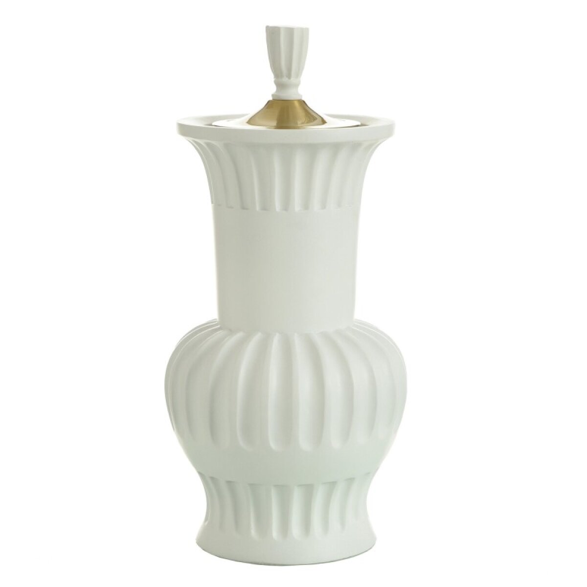 8417af3bb354bf09fc49e06bc0543680 Dann Foley Lifestyle Pleated Decorative Urn Vase With Lid - Image 1