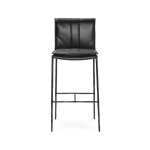Mayer Leather Bar Stool - Jet Black - Image 3