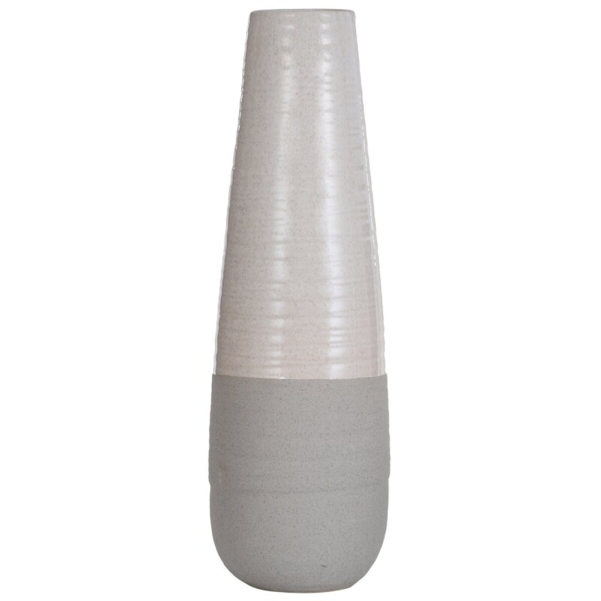 8461e93b1a4bdc37207ce8bd500c7c8d Evian Ivory Transitional Ceramic Vase With Glossy Top And Concrete Base - Image 1