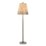 Capiz Slim Buffet Lamp Steel And Crystal In Aged Brass Finish On Skinny Beeded Body - Image 8