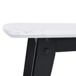 Birchwood Console Table Faux White Marbled Top Black Slatted Lower Shelf - Image 3