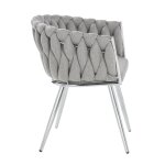 Austin Allen James Fabric Woven Chair Silver Frame - Image 8