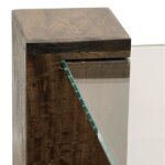 Kobe Coffee Table- Rectangle | Vintage Iron Finish On Wood Legs With Floating Glass - Image 4