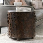 Shira Solid Wood Round End Table - Kona Brown - Image 5
