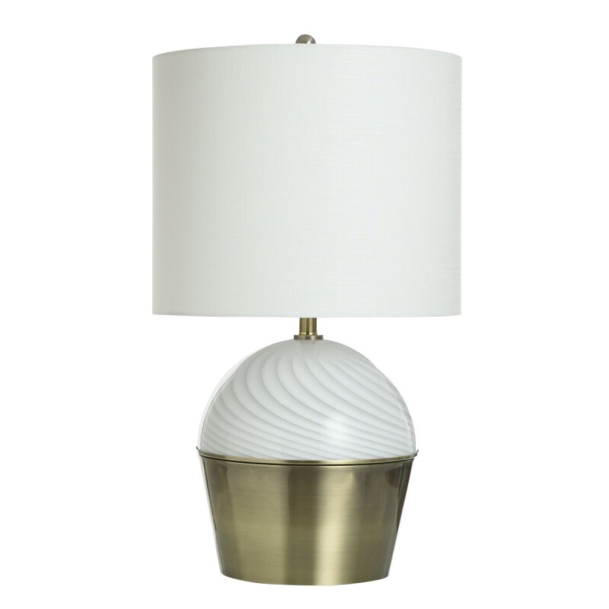 855ef814d34ae94091b0436ea6781537 Whipped Gold Nit Lite Metal & Glass Table Lamp - Image 1