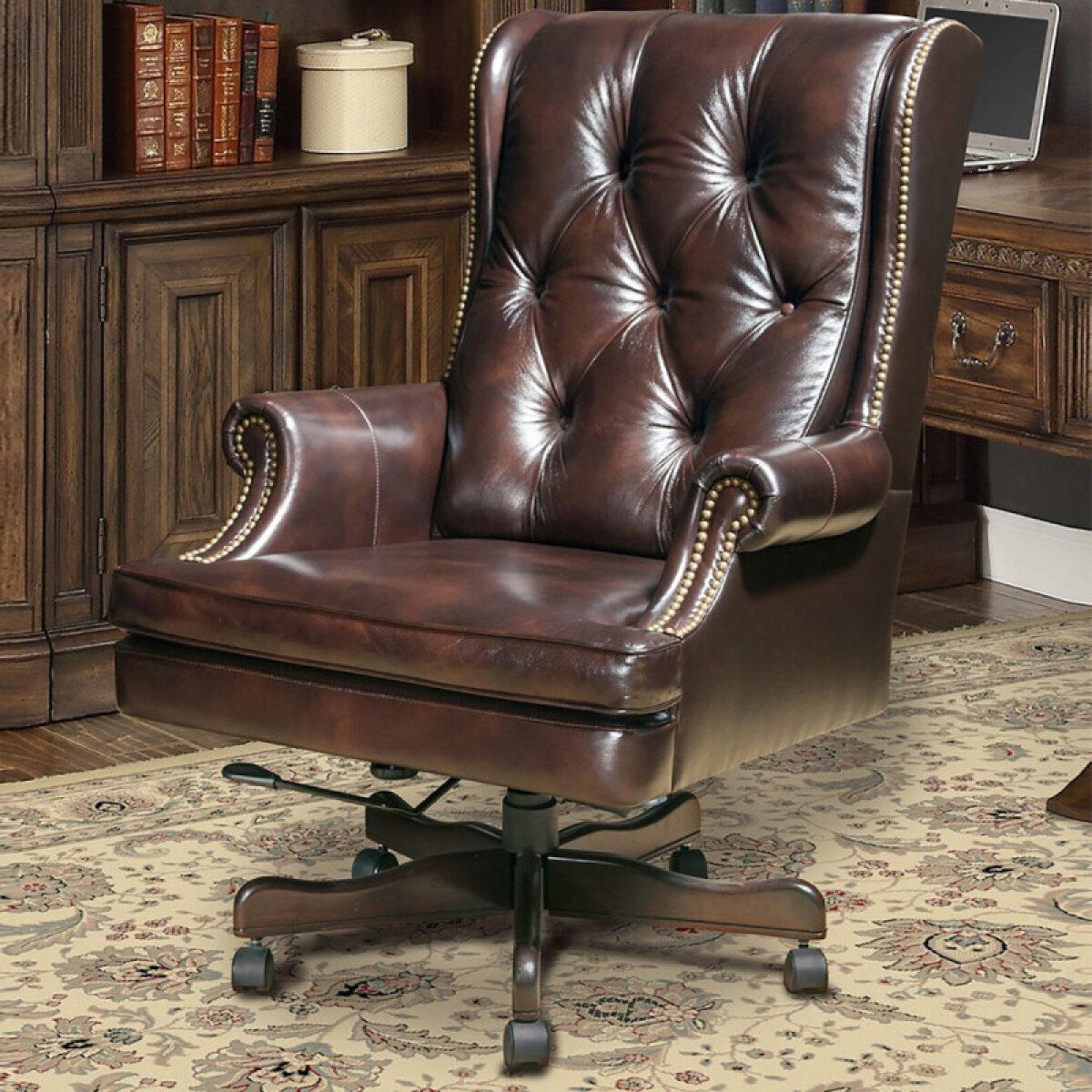 8564c0c1200e80c70e72834ecdcce1d4 Dc#112-ha - Havana Leather Desk Chair - Image 1