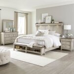 Ivy Hollow King Mantle Storage Bed, Dresser & Mirror, Night Stand